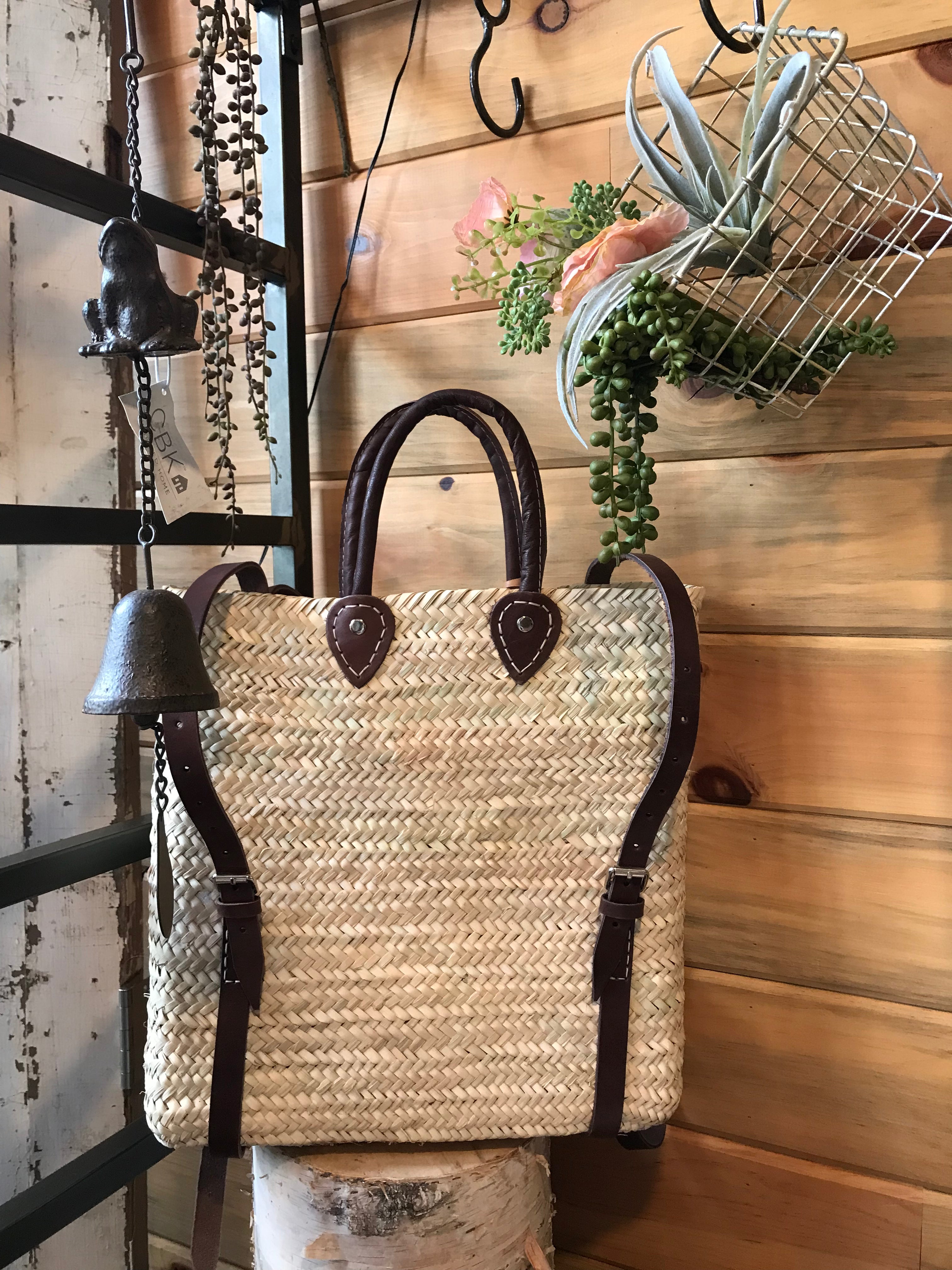 Wicker Backpack Blue Door Boutique