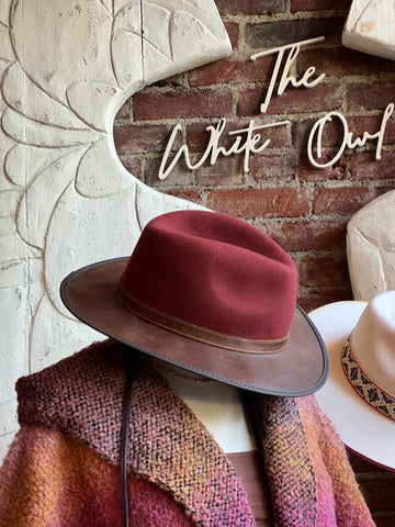 Leather & Felt Fedora Hat