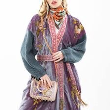 Lavender Embroidered Velvet Duster
