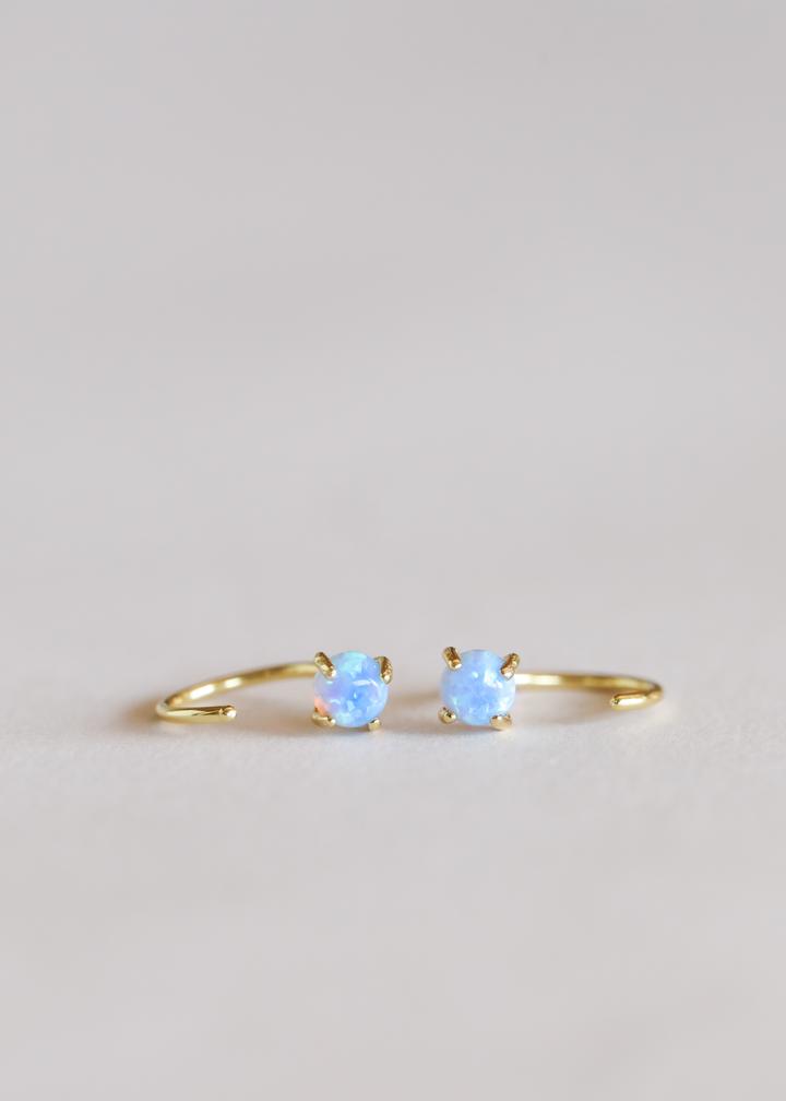 Opal Huggie Earrings