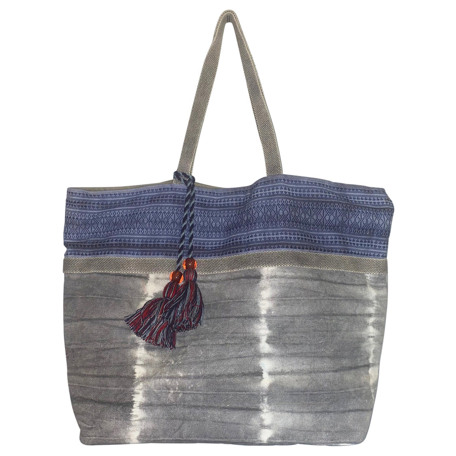 Blue and Grey Tie Dye Tote Bag
