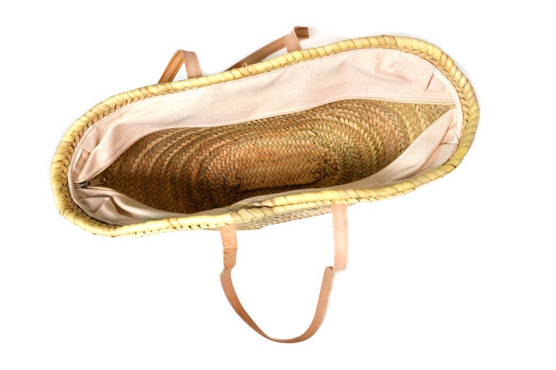 Large French Market Bag with Zipper